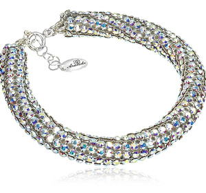 Nowa Kryształy Unikatowa Bransoletka  Aurora Crystallized Srebro