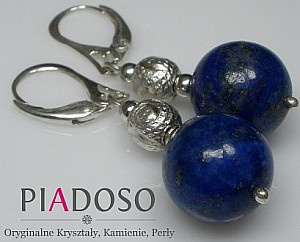 Lapis Lazuli Piękne  Kolczyki Srebro