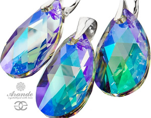 NOWOŚĆ Kryształy PIĘKNY DUŻY KOMPLET PARADISE SHINE 28MM SREBRO