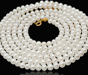 GENUINE WHITE PEARLS NATURAL BEAUTIFUL NECKLACE STERLING SILVER (1) (1)