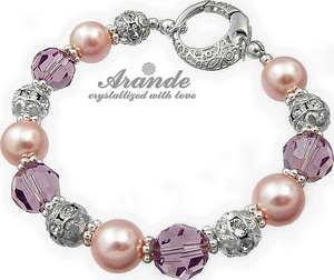 Piękna Bransoletka Kryształy Crystal Amethyst Srebro