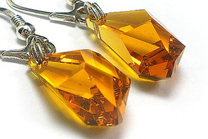 Promocja Kryształy Piękne Srebrne Kolczyki Topaz