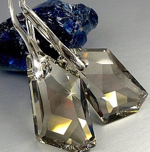 Kryształy kolczyki SILVER SHADE CERTYFIKAT