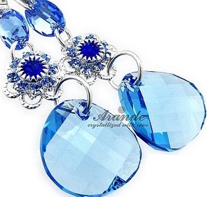 NOWE SWAROVSKI PIĘKNE KOLCZYKI AQUA FEEL SREBRO