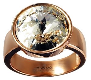 Kryształy Pierścionek Crystal Różowe Złoto Srebro