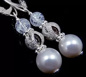 Nowe Kryształy Piękne Kolczyki Crystal White