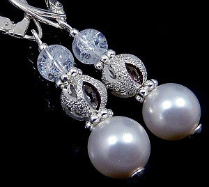 NOWE Kryształy Piękne Kolczyki CRYSTAL WHITE
