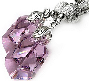 EARRINGS CRYSTALS CRYSTALS *AMETHYST DIAMOND* STERLING SILVER CERTIFICATE