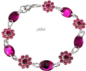 Kryształy Piękna Bransoletka Srebro Fuchsia Feel