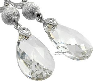 Kryształy Piękne Kolczyki Crystal Diamond Srebro