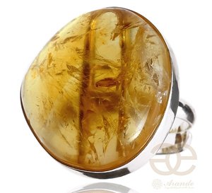CITRINE NATURAL BEAUTIFUL RING STERLING SILVER SIZE 10-20 