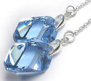 Kryształy Piękne Kolczyki Srebro Sapphire Certyfikat