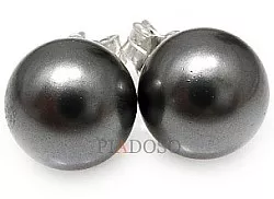 Kryształy Perły Kolczyki Certyfikat Dark Grey
