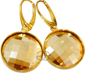 Kryształy piękne kolczyki GOLDEN ZŁOTE SREBRO