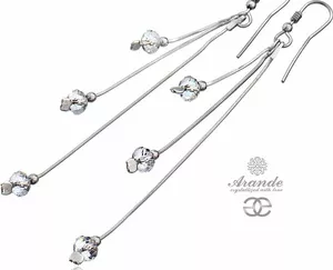 Kryształy Długie Kolczyki Crystal Srebro Certyfikat