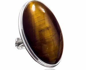 TIGER EYE BEAUTIFUL RING STERLING SILVER SIZE 18-19-20 (1) (1)