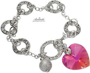 Kryształy Bransoletka Crystalear Rose Srebro
