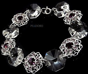 Nowe Kryształy Unikat Bransoletka Amethyst Crystal