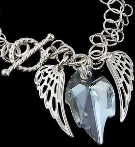 Kryształy bransoletka ANGEL WING SREBRO