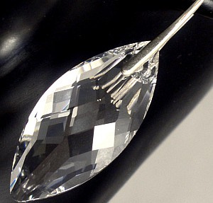 Kryształy Duże Kolczyki Crystal Navette 30mm