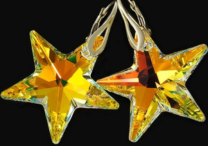 Kryształy Przepiękne Kolczyki Aurora Star Srebro