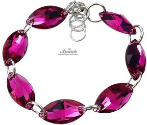 CRYSTALS ELEGANT BRACELET FUCHSIA STERLING SILVER 925