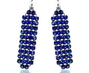 Kryształy Kolczyki Bermuda Blue Crystallized Srebro