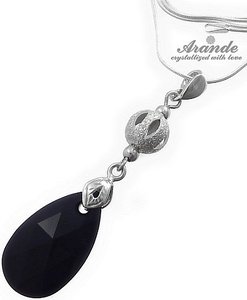 JET NECKLACE BEAUTIFUL CRYSTALS CRYSTALS SILVER