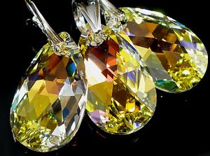SWAROVSKI kolczyki+wisiorek SREBRO 28mm CERTYFIKAT