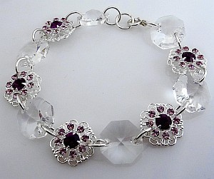 Nowe Kryształy Unikat Bransoletka Amethyst Crystal