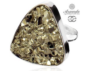 PYRITE BEAUTIFUL RING STERLING SILVER SIZE 10-20