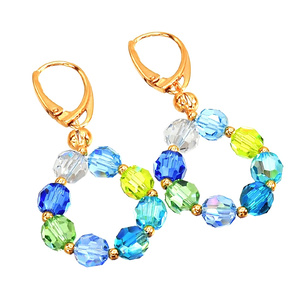 Kryształy Przepiękne Kolczyki Crystals Ocean Spring Złote Srebro