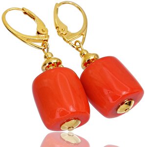 NATURAL CORAL BEAUTIFUL EARRINGS STERLING SILVER 925 (1)