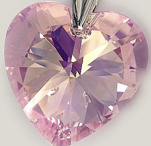 Kryształy duży wisiorek kryształ 28mm ROSALINE łańcuszek srebro