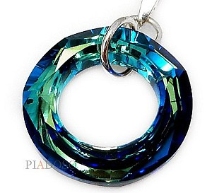Kryształy Piękny Wisiorek Srebro Bermuda Ring