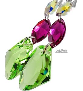 CRYSTALS SPECIAL EARRINGS PERIDOT NEON STERLING SILVER 925