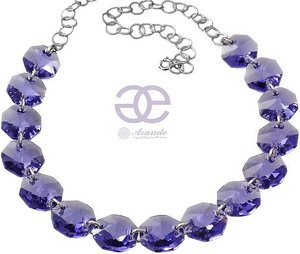 CRYSTALS BEAUTIFUL NECKLACE TANZANITE STERLING SILVER 925