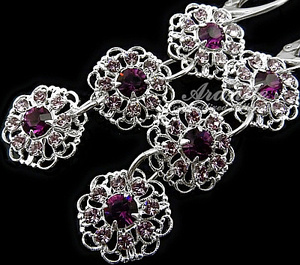 Nowe Kryształy Unikat Kolczyki Amethyst Feeling