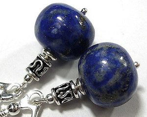 Piękne Kolczyki SREBRO LAPIS LAZULI