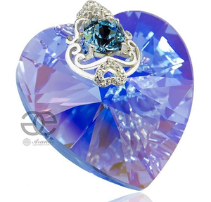 Kryształy Special Wisiorek Sapphire Heart Aure Srebro