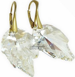 ANGEL WING GOLD EARRINGS CRYSTALS CRYSTALS