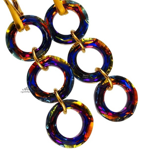 Kryształy Kolczyki Volcano Rings Złote Srebro