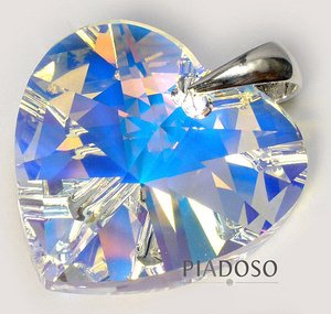 Kryształy SREBRO WISIOREK duży kryształ 28mm