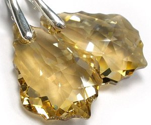 Kryształy kolczyki GOLDEN 22 BAROK CERTYFIKAT