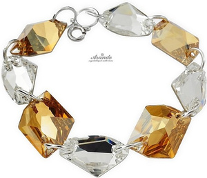 Kryształy Elegancka Bransoletka Golden Crystal