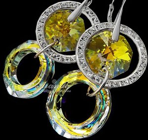 Nowe Kryształy Ozdobne Kolczyki Aurora Ring Pomme