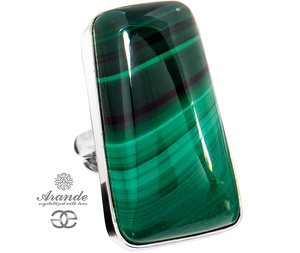 MALACHITE BEAUTIFUL RING UNIQUE SILVER SIZE 10-20