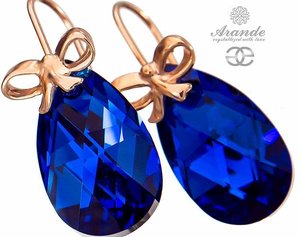 Kryształy kolczyki BLUE COMET RÓŻOWE ZŁOTO SREBRO