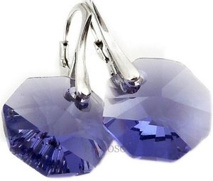 Kryształy piękne kolczyki SREBRO Tanzanite