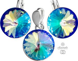 NEW CRYSTALS BEAUTIFUL EARRINGS PENDANT PARADISE SHINE PARIS STERLING SILVER